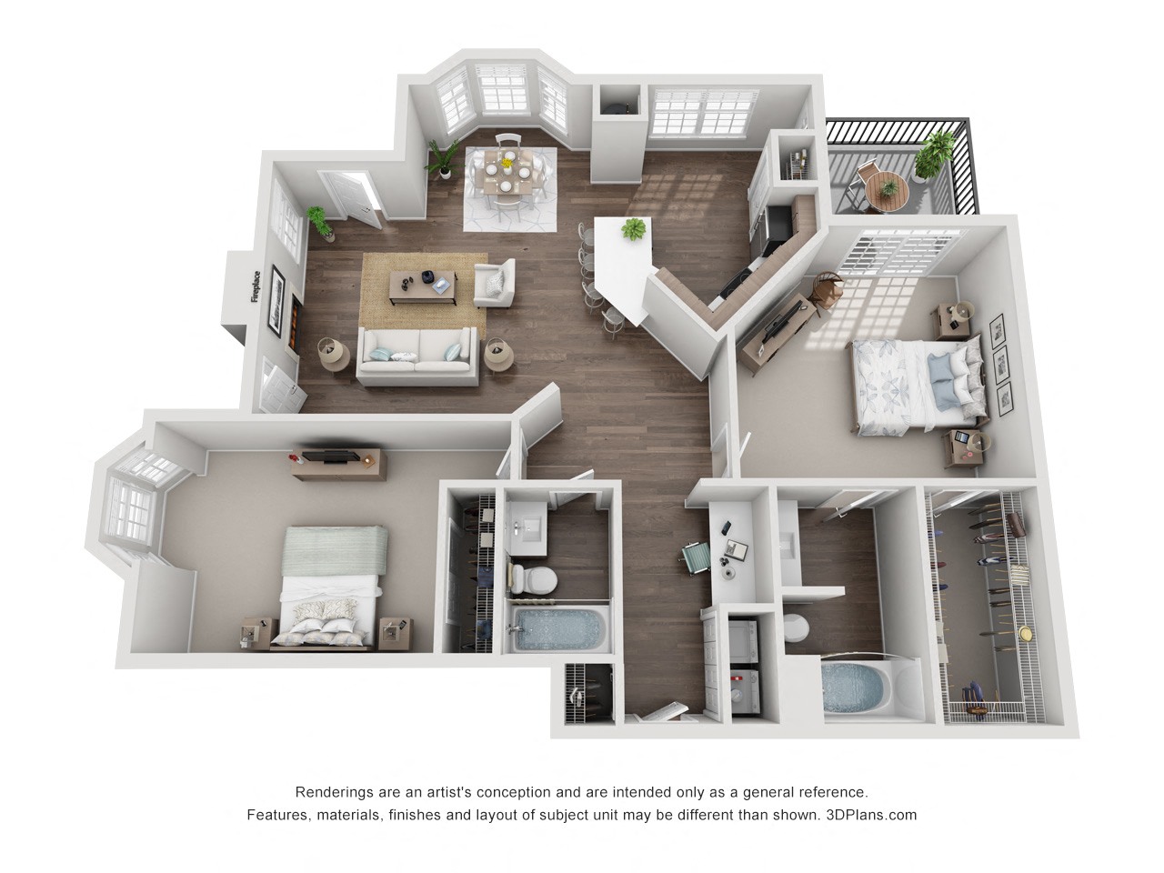 Floor plan layout diagram for 2B